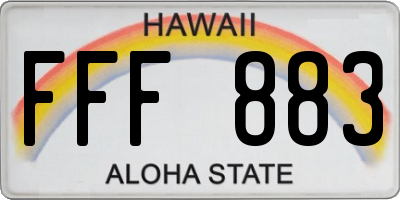 HI license plate FFF883