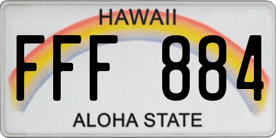 HI license plate FFF884
