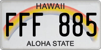 HI license plate FFF885