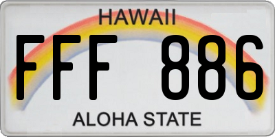HI license plate FFF886