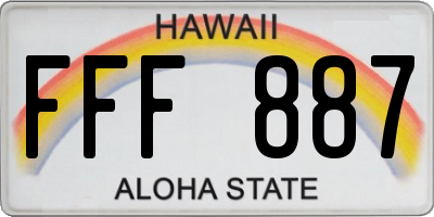 HI license plate FFF887
