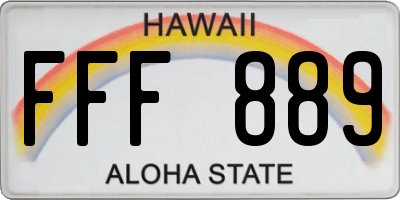 HI license plate FFF889