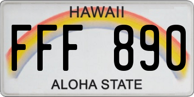 HI license plate FFF890