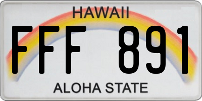 HI license plate FFF891