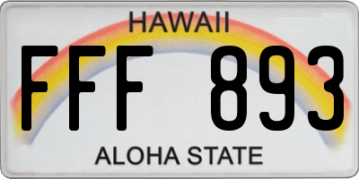 HI license plate FFF893