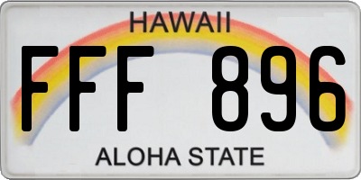 HI license plate FFF896