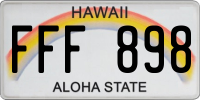 HI license plate FFF898