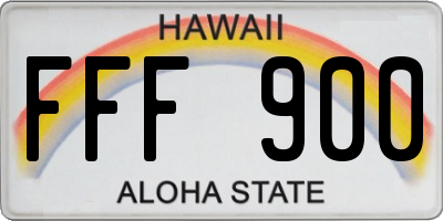 HI license plate FFF900