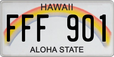HI license plate FFF901