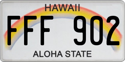HI license plate FFF902