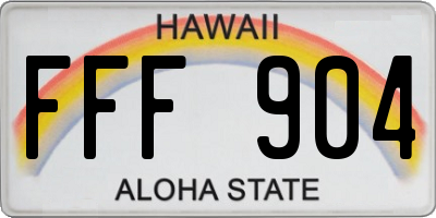 HI license plate FFF904