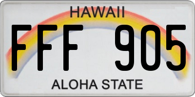 HI license plate FFF905