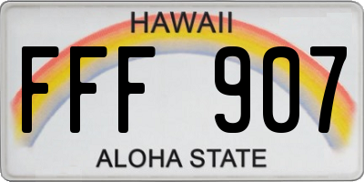 HI license plate FFF907