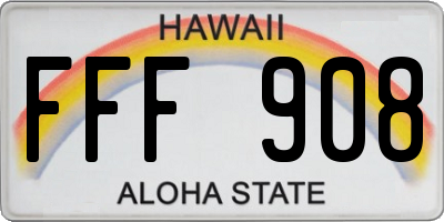 HI license plate FFF908