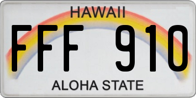 HI license plate FFF910