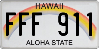 HI license plate FFF911
