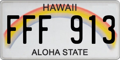 HI license plate FFF913