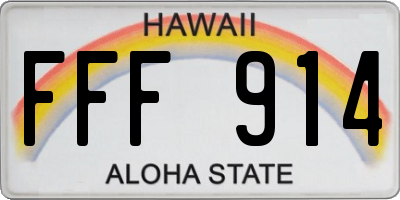 HI license plate FFF914