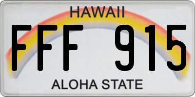 HI license plate FFF915