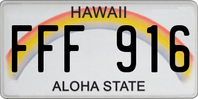 HI license plate FFF916