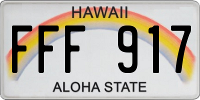 HI license plate FFF917