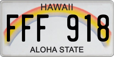 HI license plate FFF918