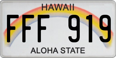 HI license plate FFF919