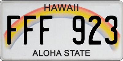 HI license plate FFF923