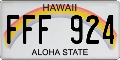 HI license plate FFF924