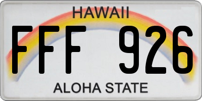 HI license plate FFF926