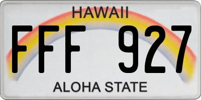 HI license plate FFF927