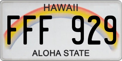 HI license plate FFF929