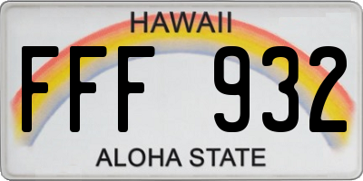 HI license plate FFF932