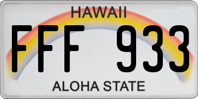 HI license plate FFF933