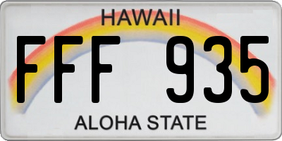 HI license plate FFF935