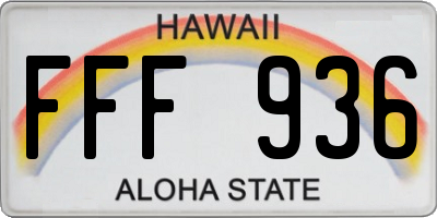 HI license plate FFF936