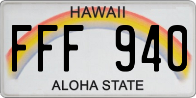 HI license plate FFF940