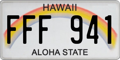 HI license plate FFF941