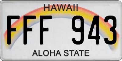 HI license plate FFF943