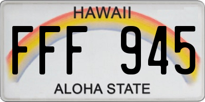 HI license plate FFF945