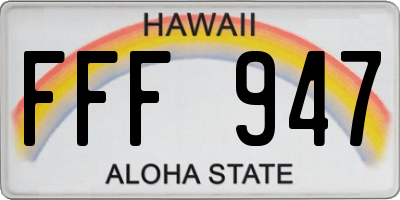 HI license plate FFF947