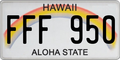 HI license plate FFF950