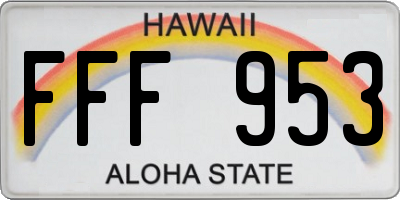 HI license plate FFF953