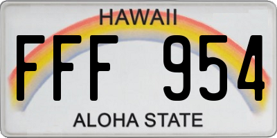 HI license plate FFF954