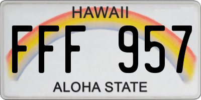 HI license plate FFF957