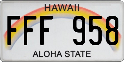 HI license plate FFF958