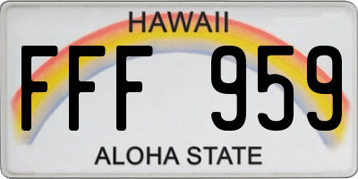 HI license plate FFF959