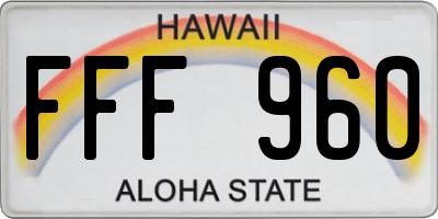 HI license plate FFF960
