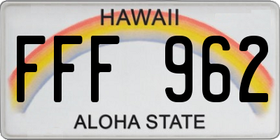 HI license plate FFF962