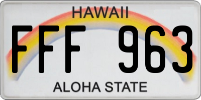 HI license plate FFF963